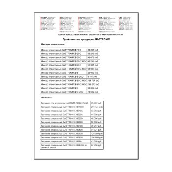 لیست قیمت front/main.switch_titleиз каталога GASTROMIX